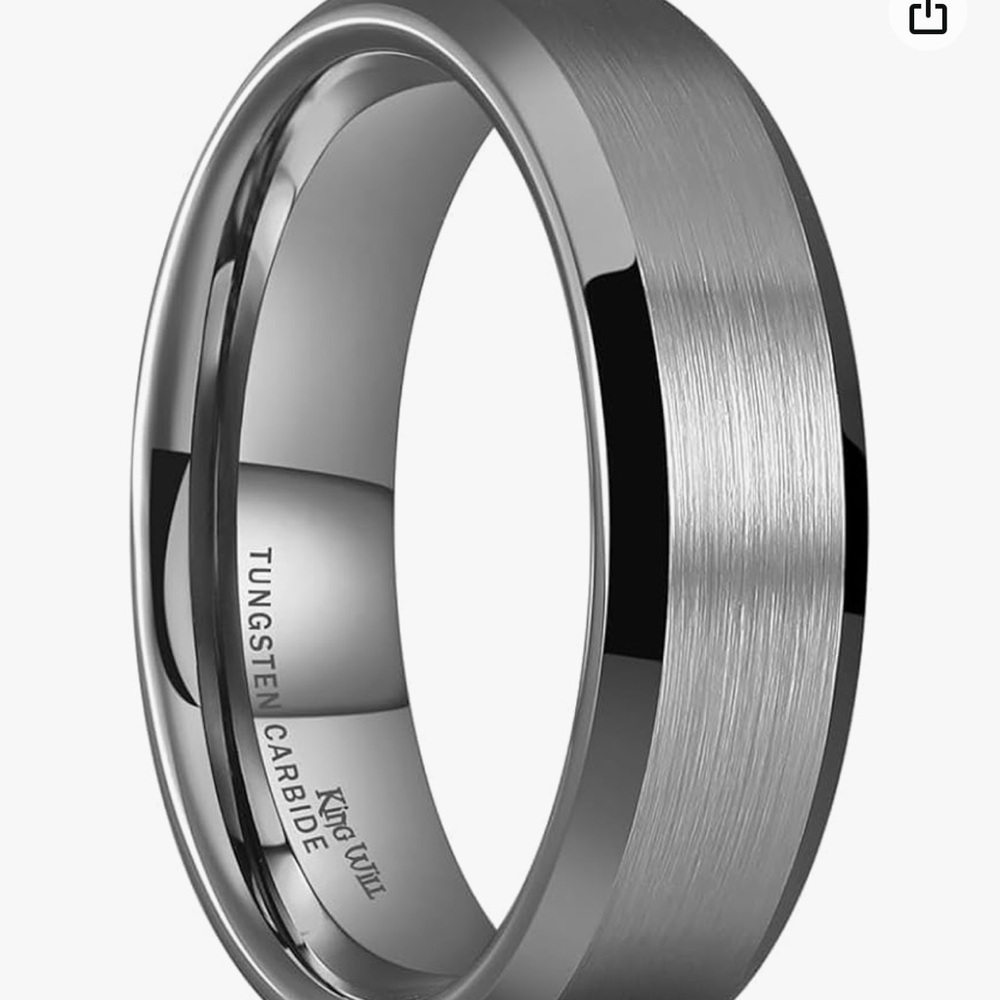 King Will Basic 6mm Men Wedding Black/Silver Tung… - image 2